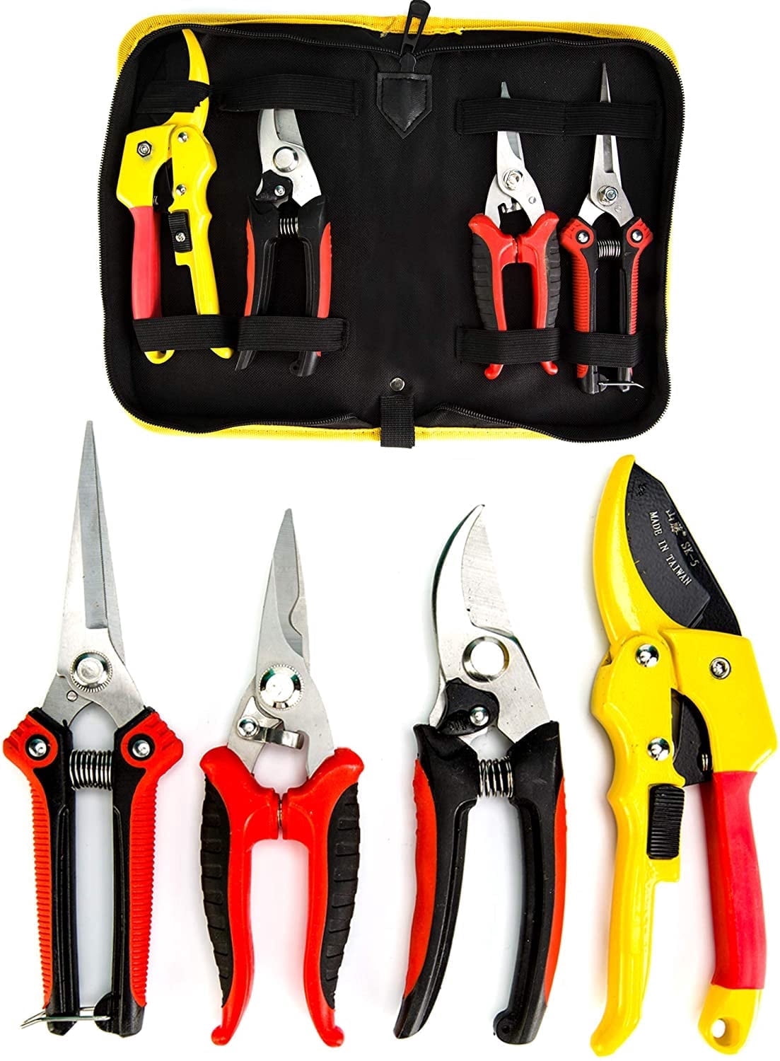 KOTTO Pruning Shears, Garden Cutter Clippers, Stainless Steel Sharp Pruner Secateurs, Professional Bypass Pruning Hand Tools, Scissors Kit w