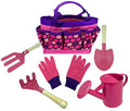 Kids Gardening Tool Set - Real Metal Child Sized Hand Tools with Wooden Handles & Safety Edges; Shovel, Rake & Pitch ...