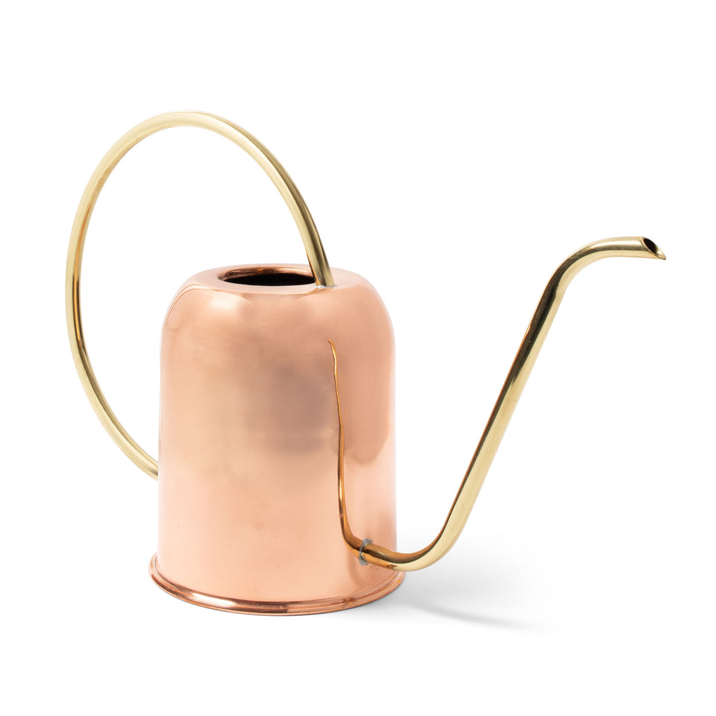 48oz Copper Watering Can Long Spout Indoor Plant Waterer with Brass Handle