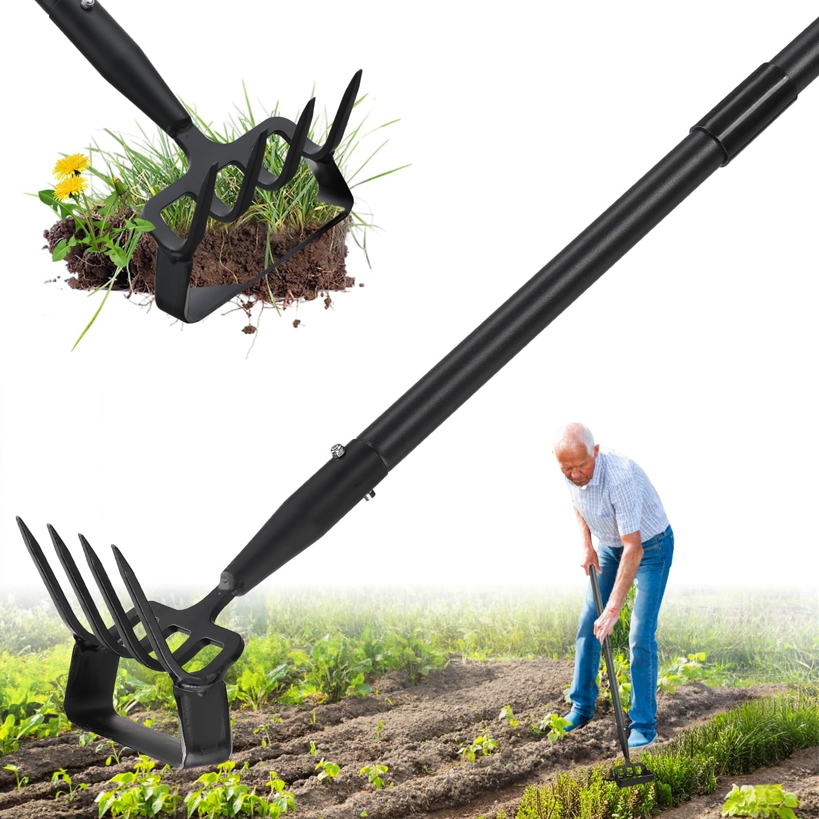 62 inch Adjustable Handle Stirrup Tools Cultivator for Weeding