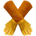 Long Garden Gloves for Women Man, Thorn Proof Rose Pruning Cowhide Leather Garden Gloves for Cactus, Rose and More - L