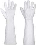 Long-Gardening-Gloves for Women/Men - Thorn Proof Cowhide Leather Rose/Blackberry Pruning Heavy Duty Gloves Thick Pal...
