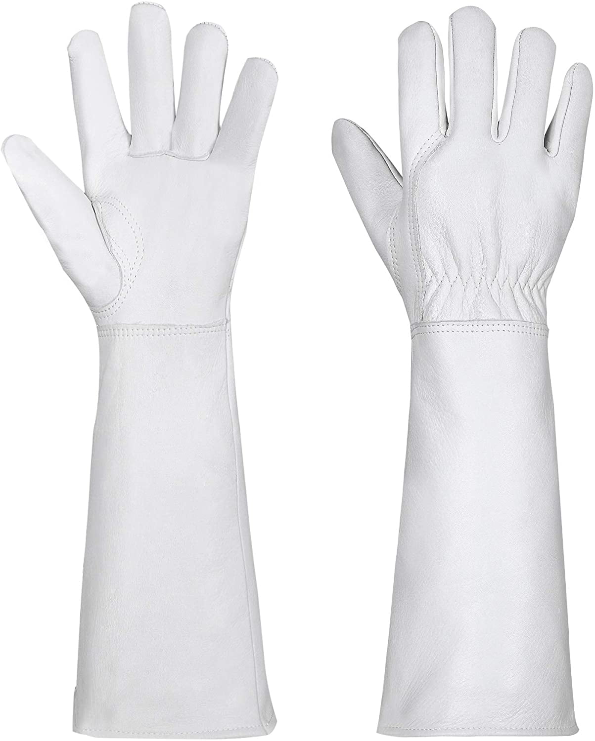 Long-Gardening-Gloves for Women/Men - Thorn Proof Cowhide Leather Rose/Blackberry Pruning Heavy Duty Gloves Thick Pal...