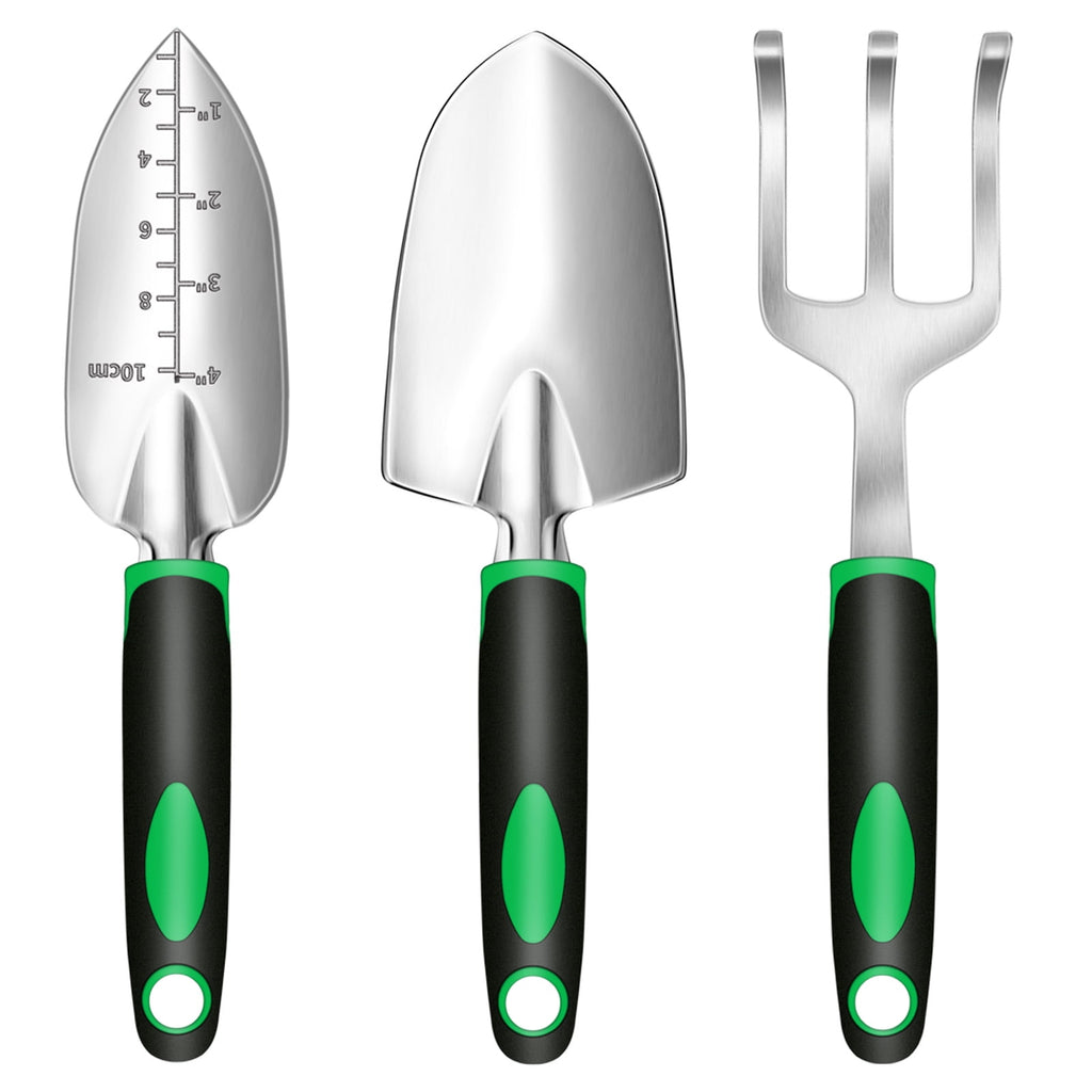 3 Pieces Garden Tool Set, Heavy Duty Gardening Tools Kit with Plant Gro, Gardening Gifts for Women and Men,No-Rust,No...