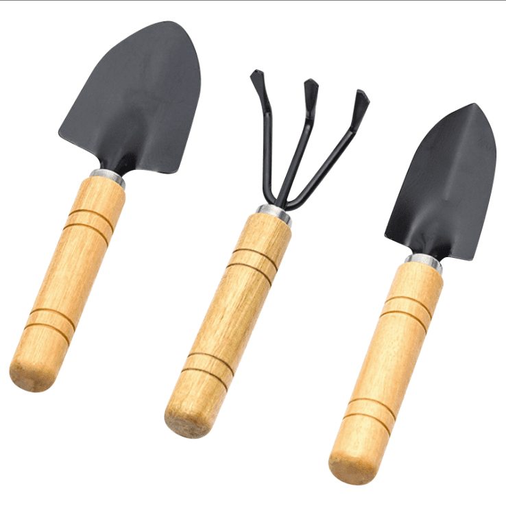 Mini Garden Tools - Indoor Plant Tools - 3 Piece Garden Tool Set Small Hand Tools for Gardening 6.8 Inch for Planting Flowers Black Size:S