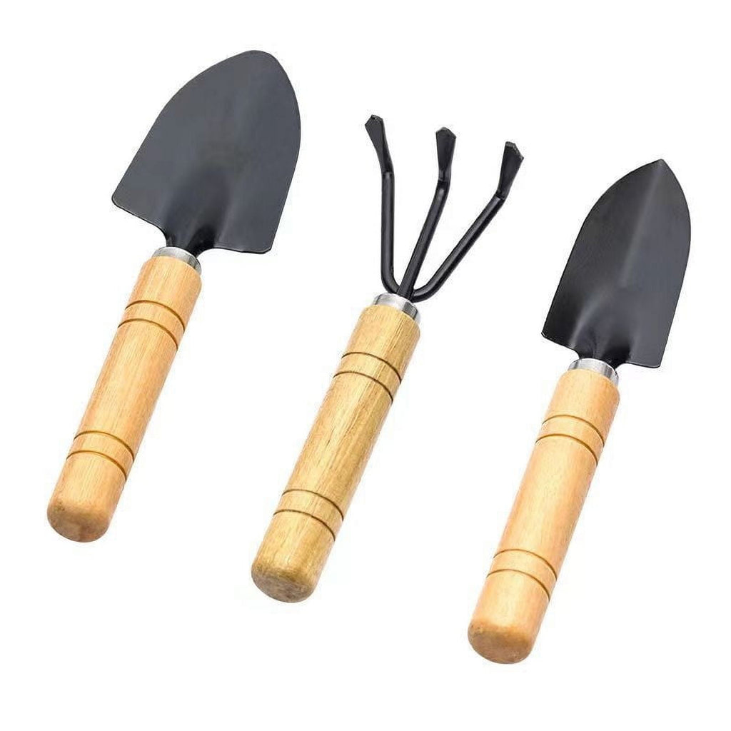 Moocorvic Mini Garden Tool Set, 3 Pieces Portable Mini Gardening Kit Including Hand Shovel, Transplant Shovel, Cultivator Hand Rake With Sof