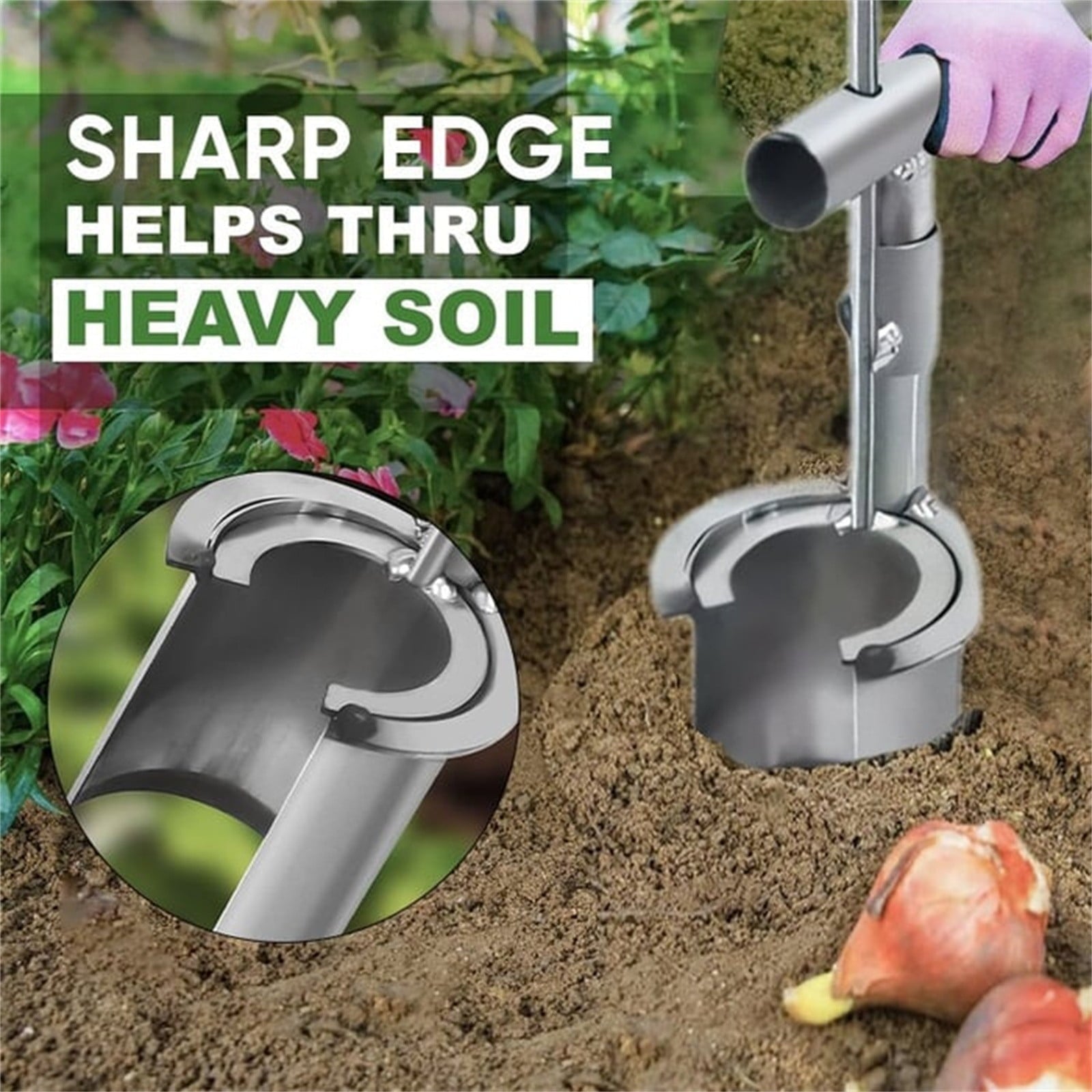 Side Port Seedling Transplanter, Fully Automatic Galvanized Steel Planting Tool for Corn, Fruit Trees & Garden Vegeta...