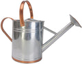 Metal Watering Can, Galvanized Silver with Copper Accents, 2 Gallons