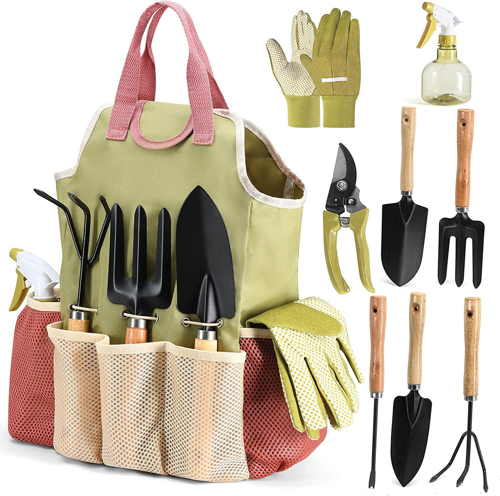Garden Tool Set with Gloves Bag 10 Pieces
