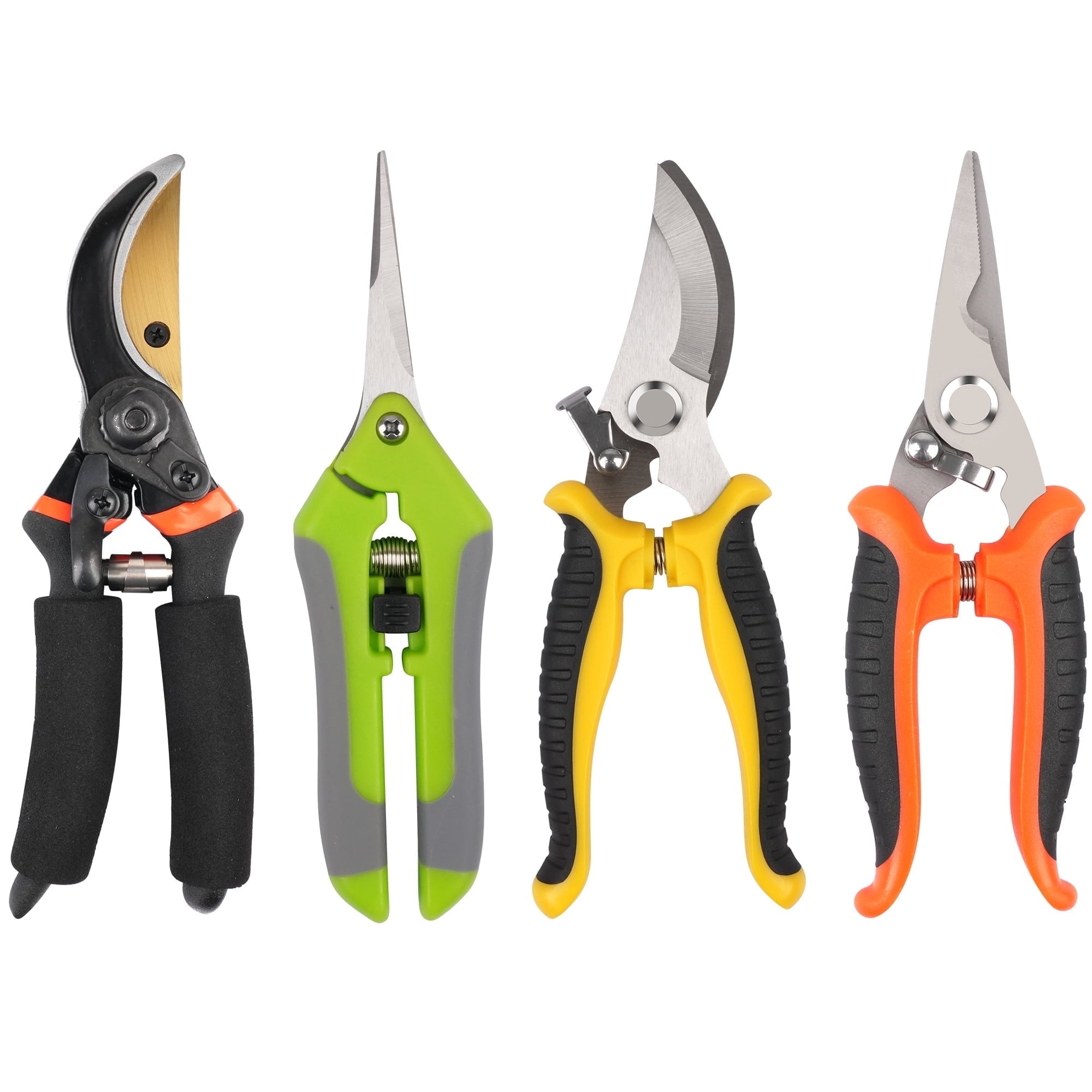 4 Pack Garden Pruning Shears,Stainless Steel Garden Shears,Tree Trimmers Secateurs,Garden Hand Tools Set,Multicolor