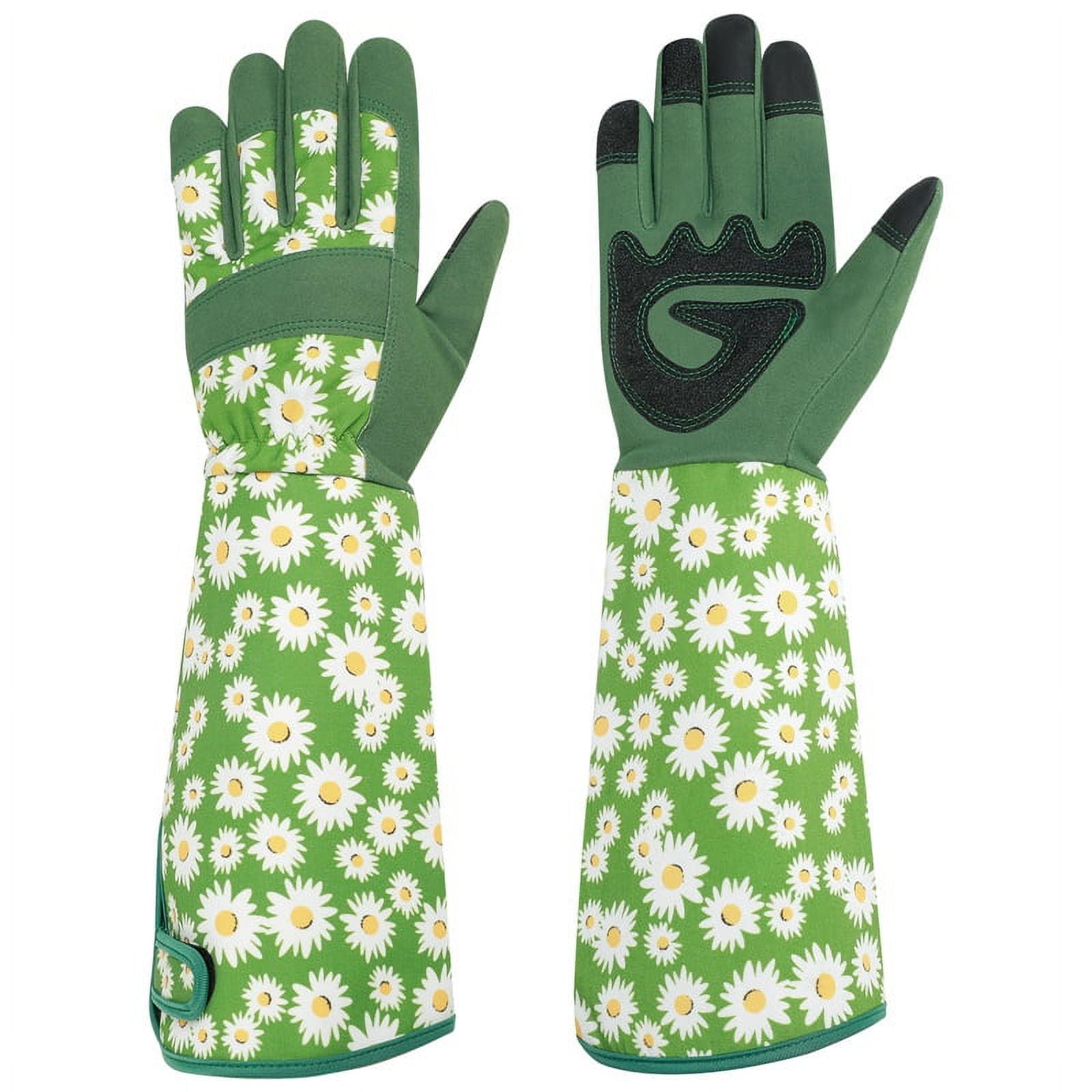 Gardening Gloves for Women Rose Pruning Thorn Proof Breathable Touchscreen Long Forearm Protection Garden Gloves(Green)