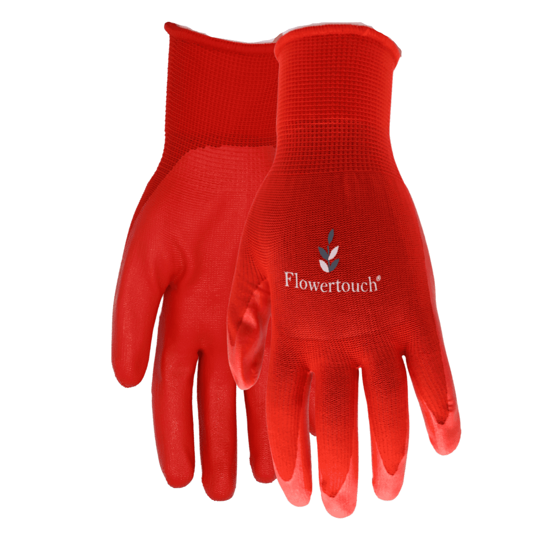 Red Steer A369 Lawn & Garden Gloves, Nitrile Palm, Breathable and Lightweight, Red, Size Small