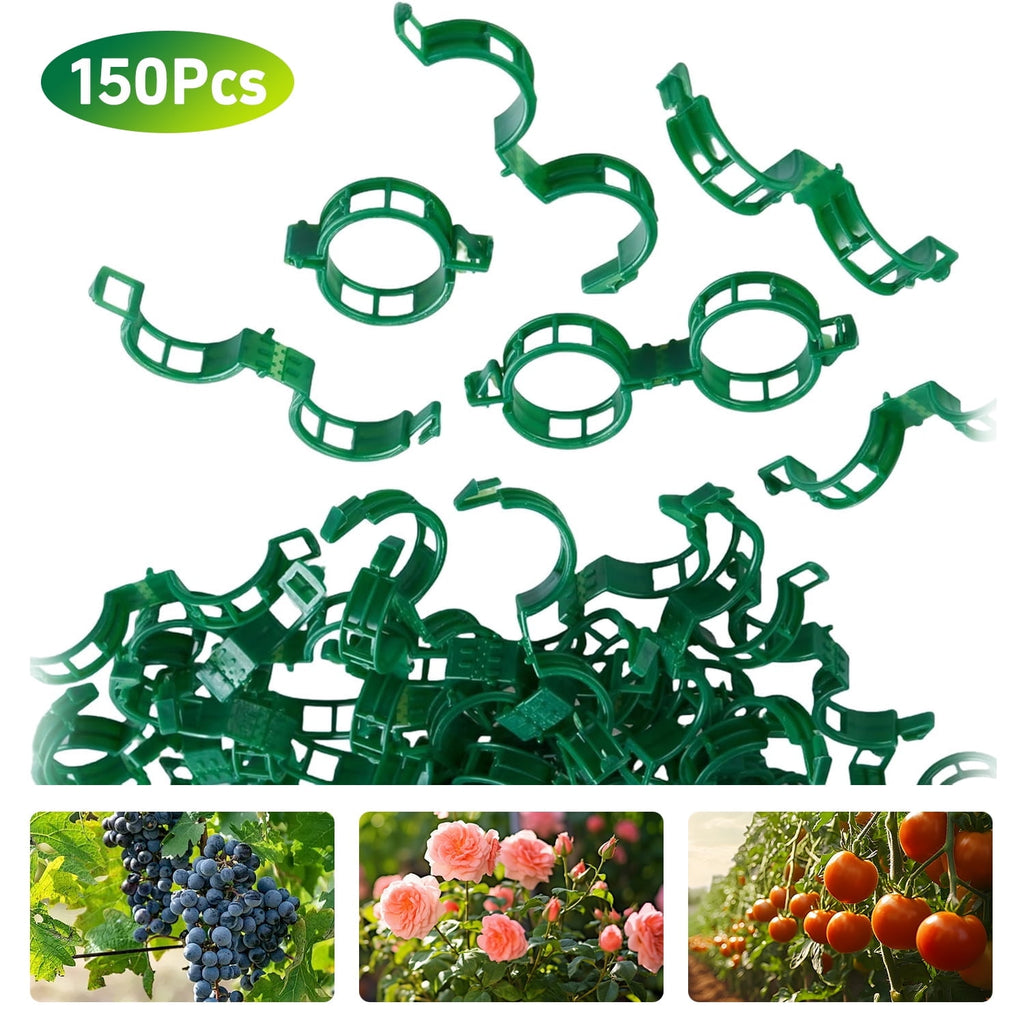 Rongsi 150 Pcs plant clips,Plastic Clips for Securing Plants,Tomato Vine Clips,Plant Fixing Clips,Garden Clips for Climbing Plants,Grape and