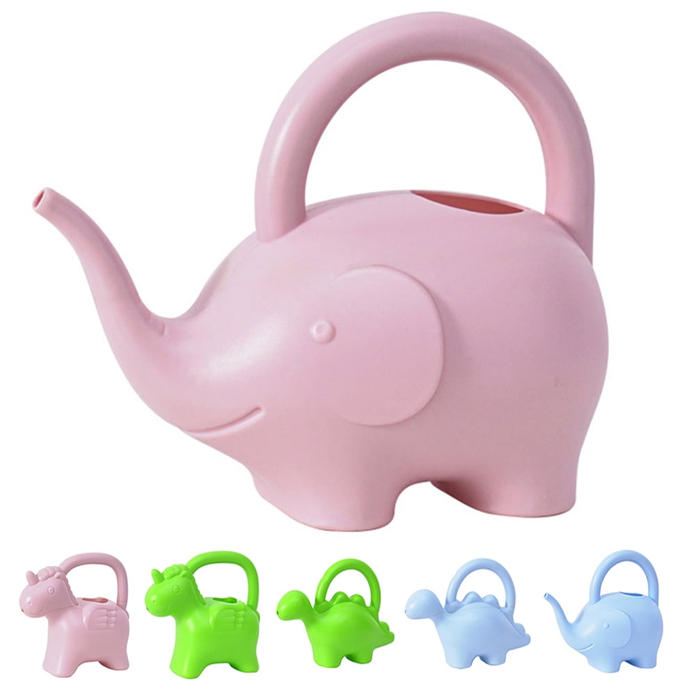 SPRING PARK Plastic Watering Can Small Lightweight Elephant Shape Cute Indoor Outdoor Garden Plants, Kids Toy Watering Can