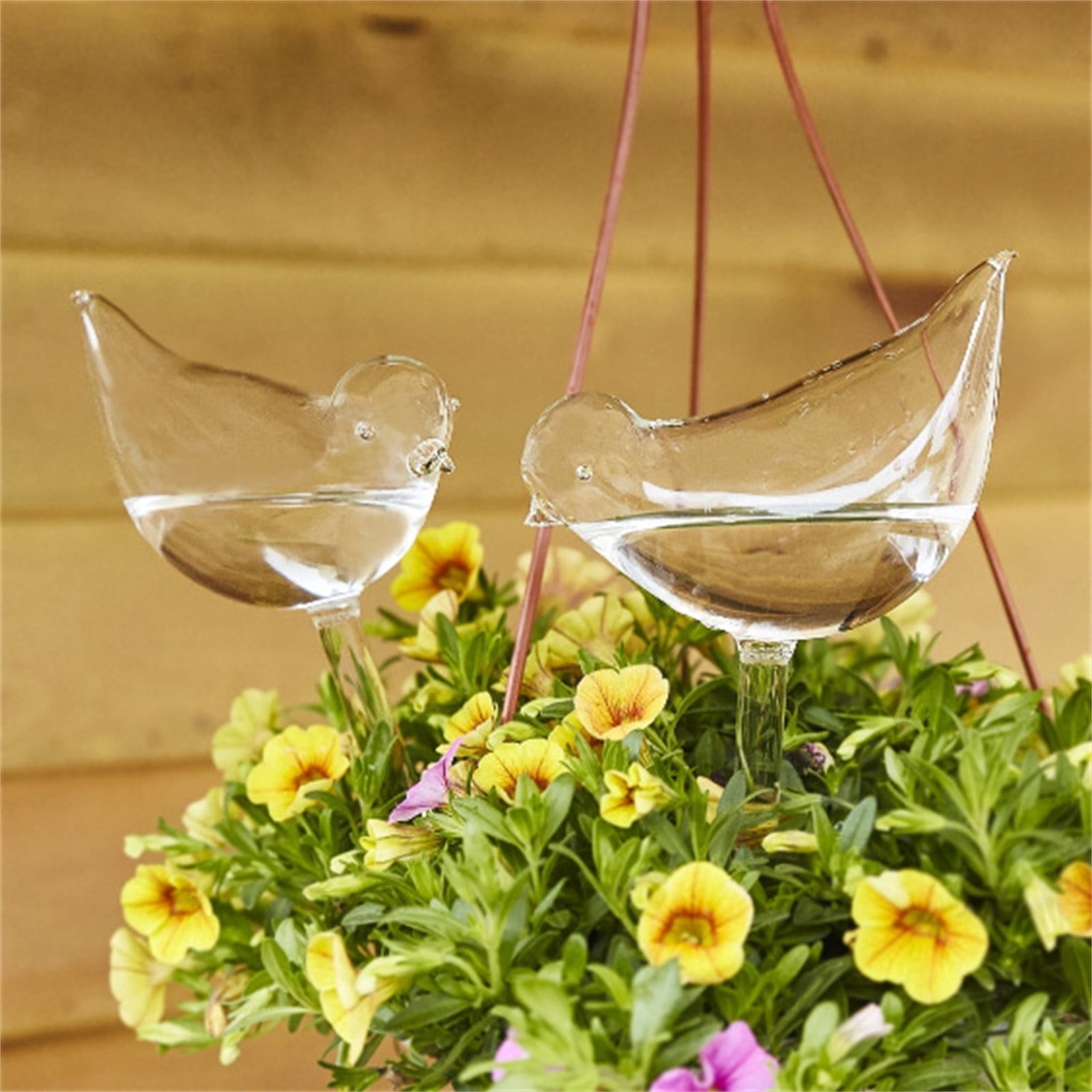 Self Watering Plant Glass Bulbs Bird Shaped Watering Can for Indoor Outdoor Plants Easy Use Lightweight Transparent G...