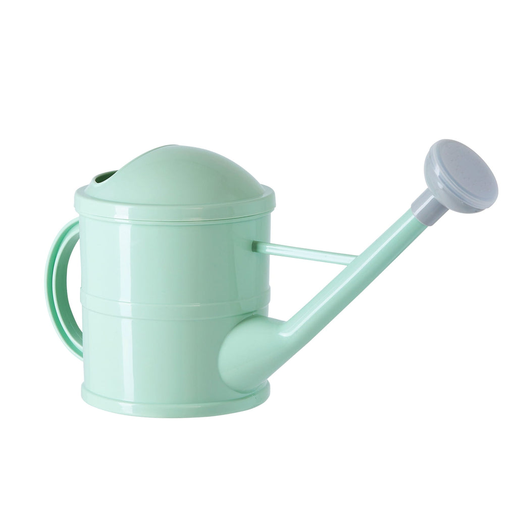 Small Mint Green Plastic Watering Can with Long Spout Sprinkler Head for Garden, Indoor and Outdoor Plants, Flowers (...