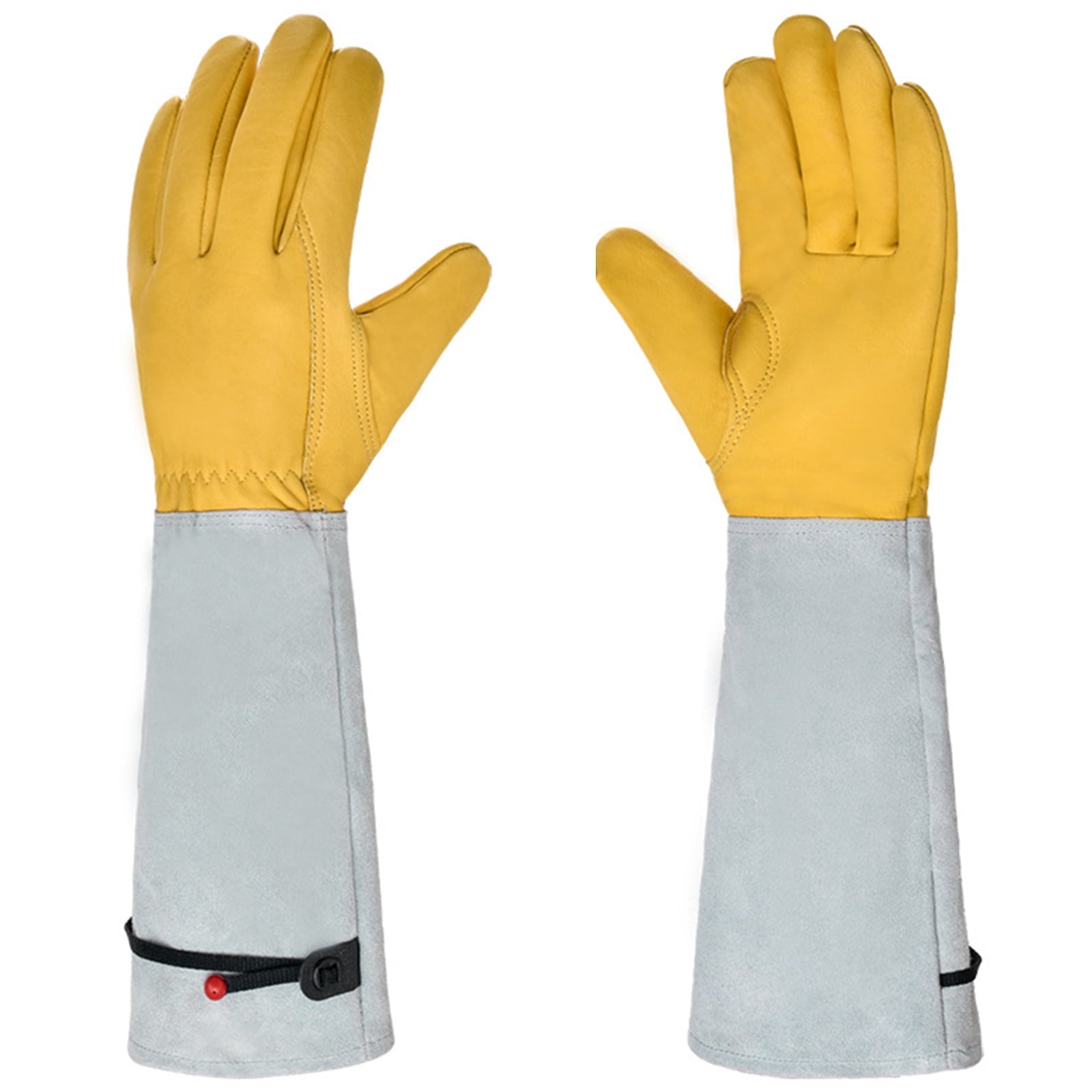 1 Pair Gardening Gloves for Men Women, Rose Pruning Gloves Thorn Proof, Adjustable Cuff, Long Leather Cowhide Garden ...