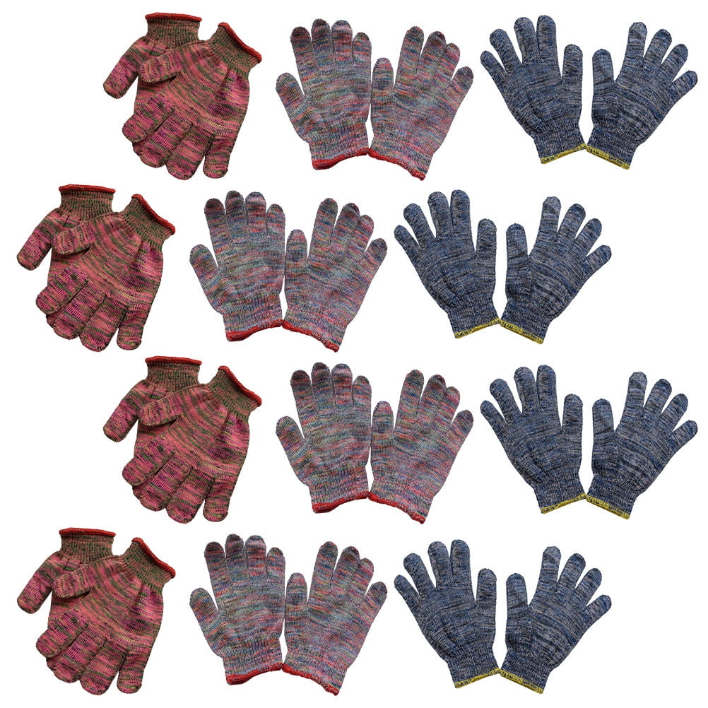 Flexible Wear-Resistant Garden Gloves, Breathable Outdoor Work Gloves, Assorted Colors, 12 Pairs
