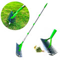 12.8In Rake for Lawns,Durable Efficient Deer Rake with Adjustable Long Handle-70In,Stainless Steel Garden Rake for Ra...