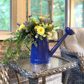 2.1 Gallon Blue Powder-Coated Galvanized Steel Watering Can
