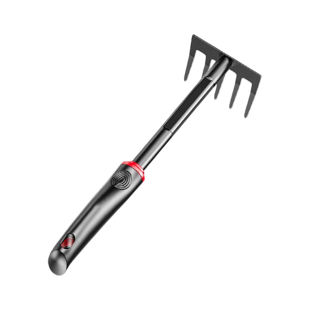 Garden Hand Rake Tool, Heavy Duty Stainless Steel 5 Tines Sand Rake with Ergonomic Handle, Rust Resistant Loosening S...