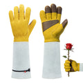 Long Gardening Gloves, Thorn Proof Rose Gardening Gloves for Men & Women | Long Sleeve Protective Leather Gloves for ...
