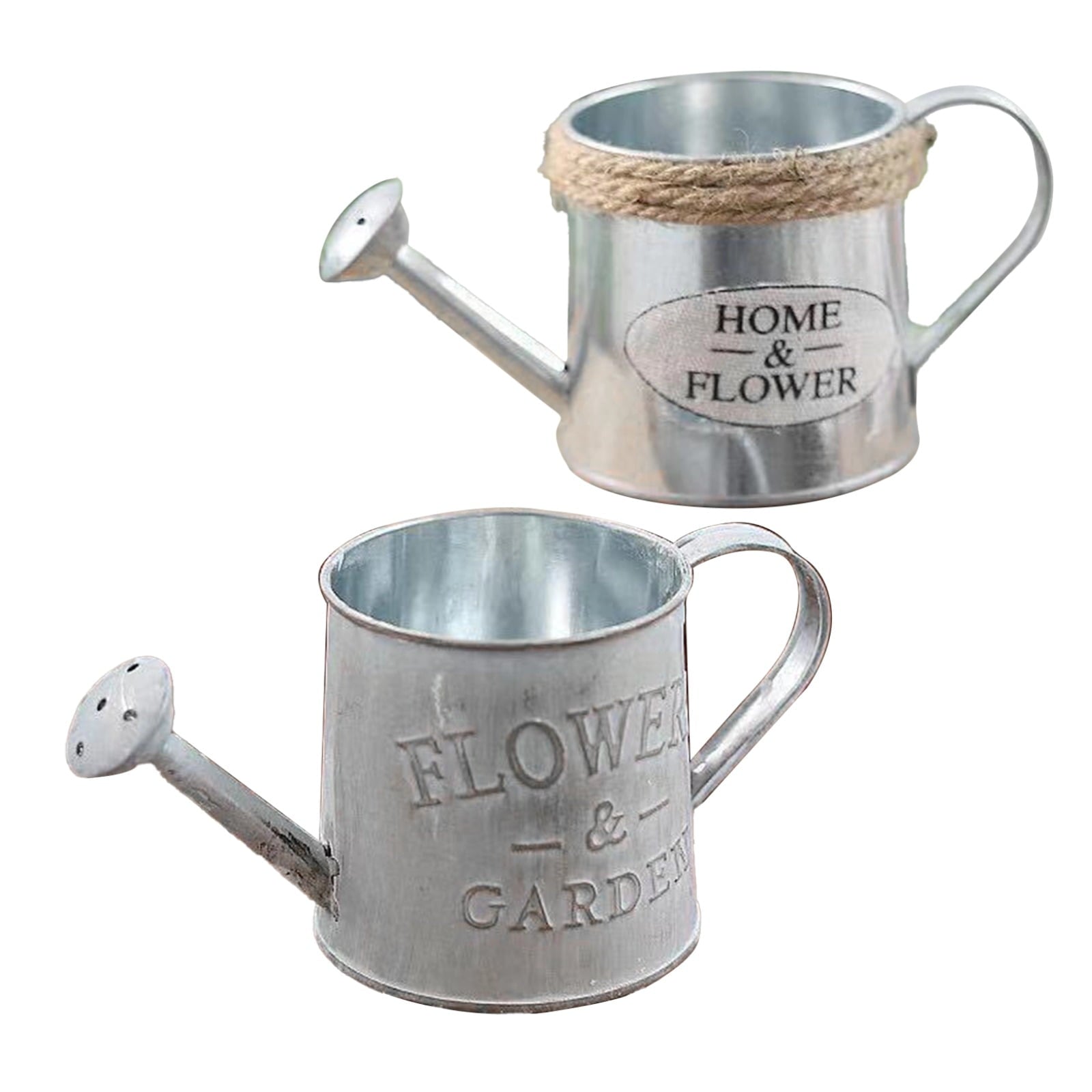 Vintage Distressed Metal Watering Can Decor Set, Farmhouse Decoration, Summer Decorations for Home Indoor, Small Iron Watering Can Prop, Uni