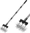 Rotary Cultivator Garden Tool Adjustable Hand Tiller for Gardening & Lawn Care with Rustproof Aluminum Blades, Telesc...