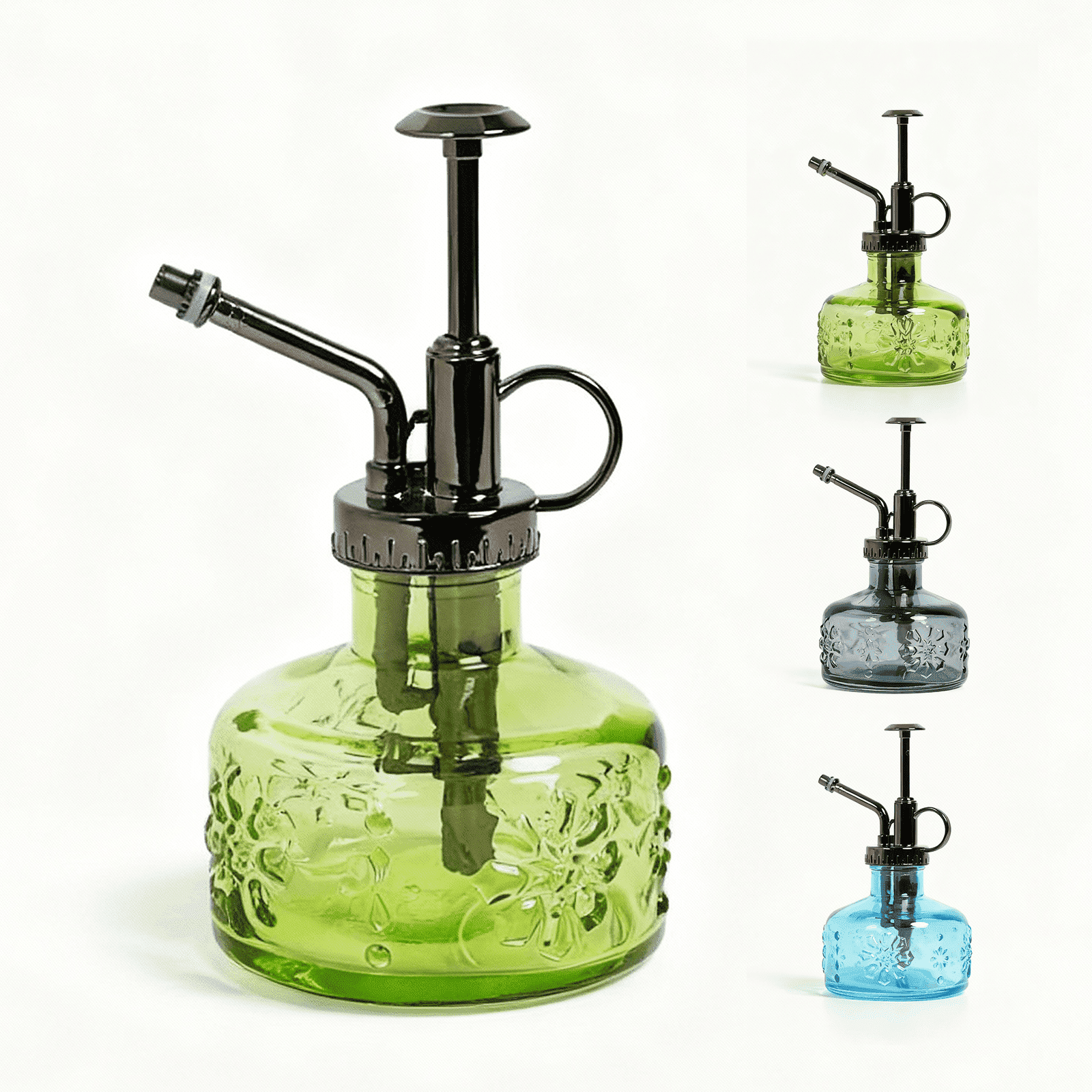 Vintage Glass Plant Mister, Pressure Pump Gardening Spray Bottle, Decorative Watering Can for Indoor Outdoor Plants, ...