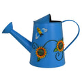 Small Blue Watering Can - Decorative Sunflower & Bee Metal Watering Can (Vol: 4 Cups)