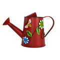 Small Red Watering Can - Decorative Flowers & Bee Metal Watering Can (Vol: 4 Cups)