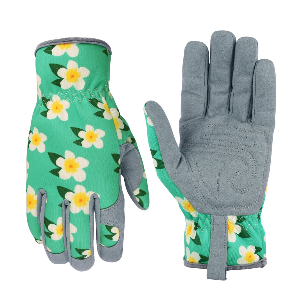 Womens Gardening Weeding Working Gloves, Leather Garden Glove for Women Thorn Proof No Stab for Digging, Planting,Pruning