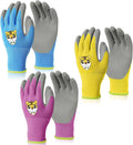 YSTDHL Kids Gardening Gloves, 3-Pack Gardening and DIY Gloves, Non-Slip Breathable Comfortable Safety Kids Gardening Gloves for 5-7 Years Ol