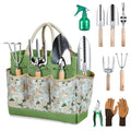 Garden Tools Set, 9 Pieces Heavy Duty Kit with Storage Bag - Rust-Proof Stainless Steel Gardening Tools, Non-Slip Erg...