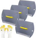 Yard Leaf Scoops Set with Adjustable Fit, Claws Protection, Gray (2 Pieces)