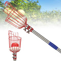 YeYeBest Fruit Picker Pole with Basket,8ft Adjustable Height Fruit Picker Tool with Stainless Steel Fruit Picking Pole for Apple Orange Mang