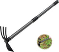 Tool with Two-Head, 31" Adjustable Long Handle and Cultivator