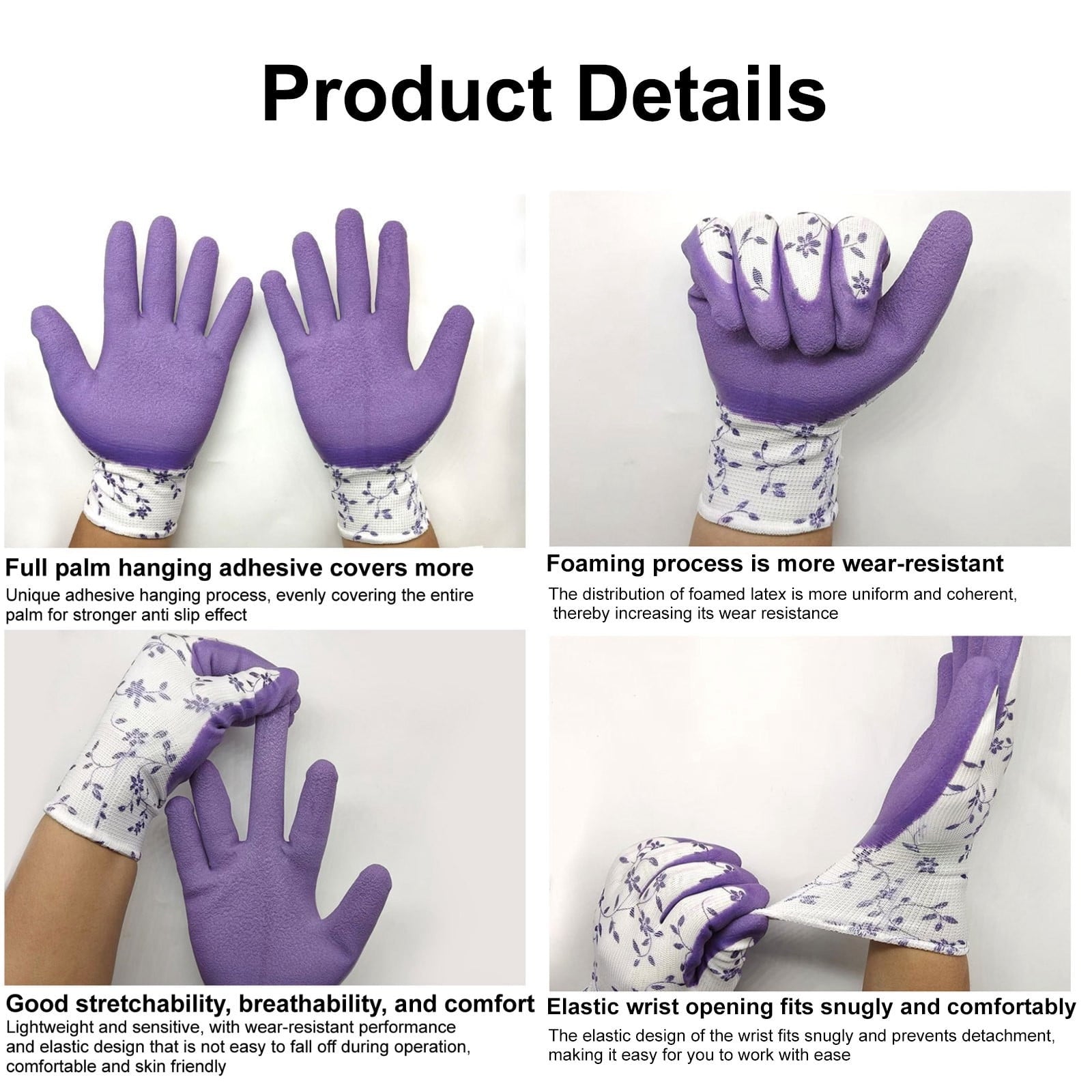 1 Work Gloves for Women & Men, Breathable Garden Gloves with Grip, Working Gloves, Medium Size Fits Most - Image 4