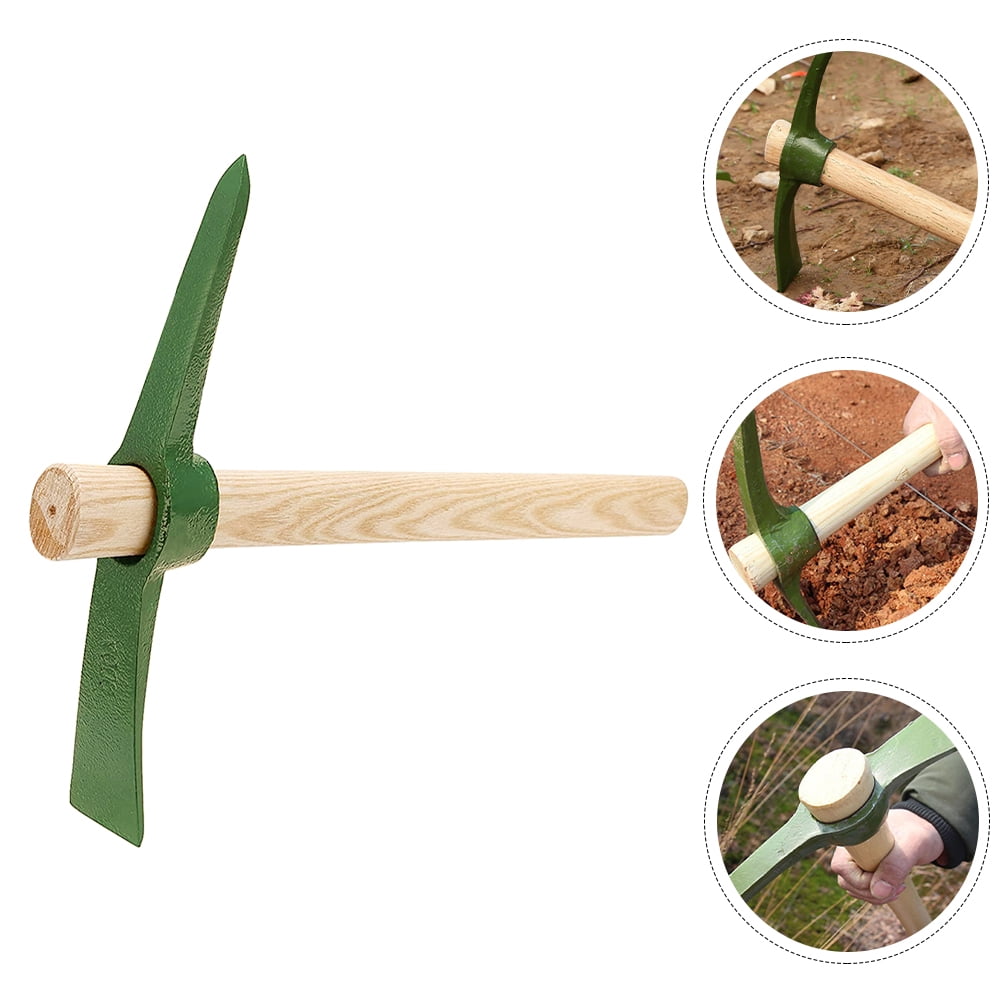 CIMAXIC Garden Pick Tool Heavy Duty Tool for Yard Work with Ergonomic Handle Steel and Wood 1Set - Image 4