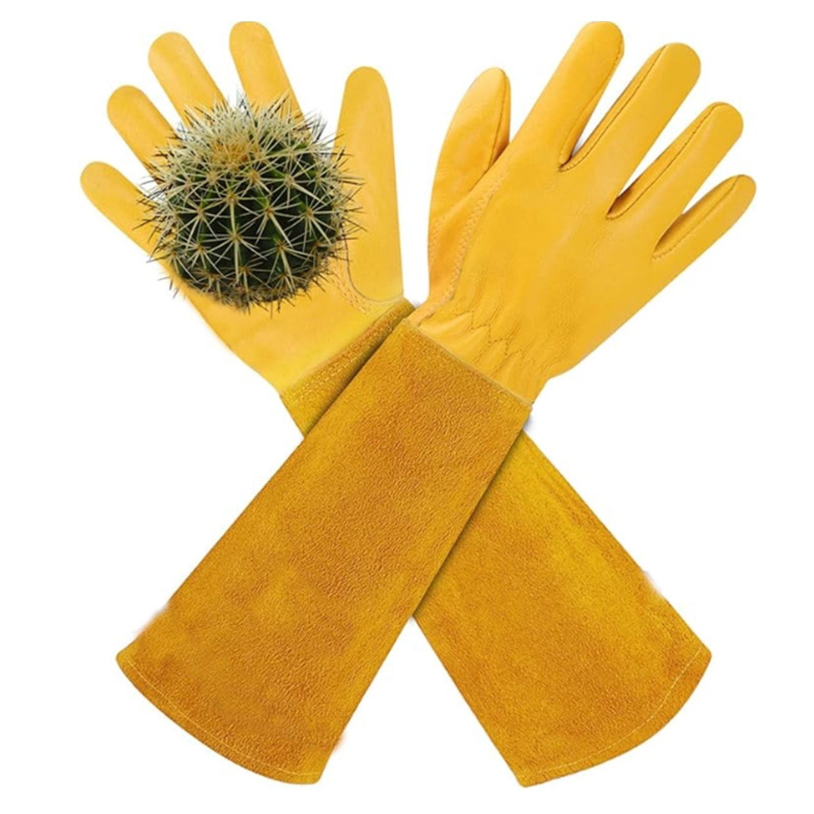 Cowhide Gardening Gloves Long Rose Anti-thorn Picking Anti-cutting Labor Protection Gloves Protective Garden Gloves - Image 3