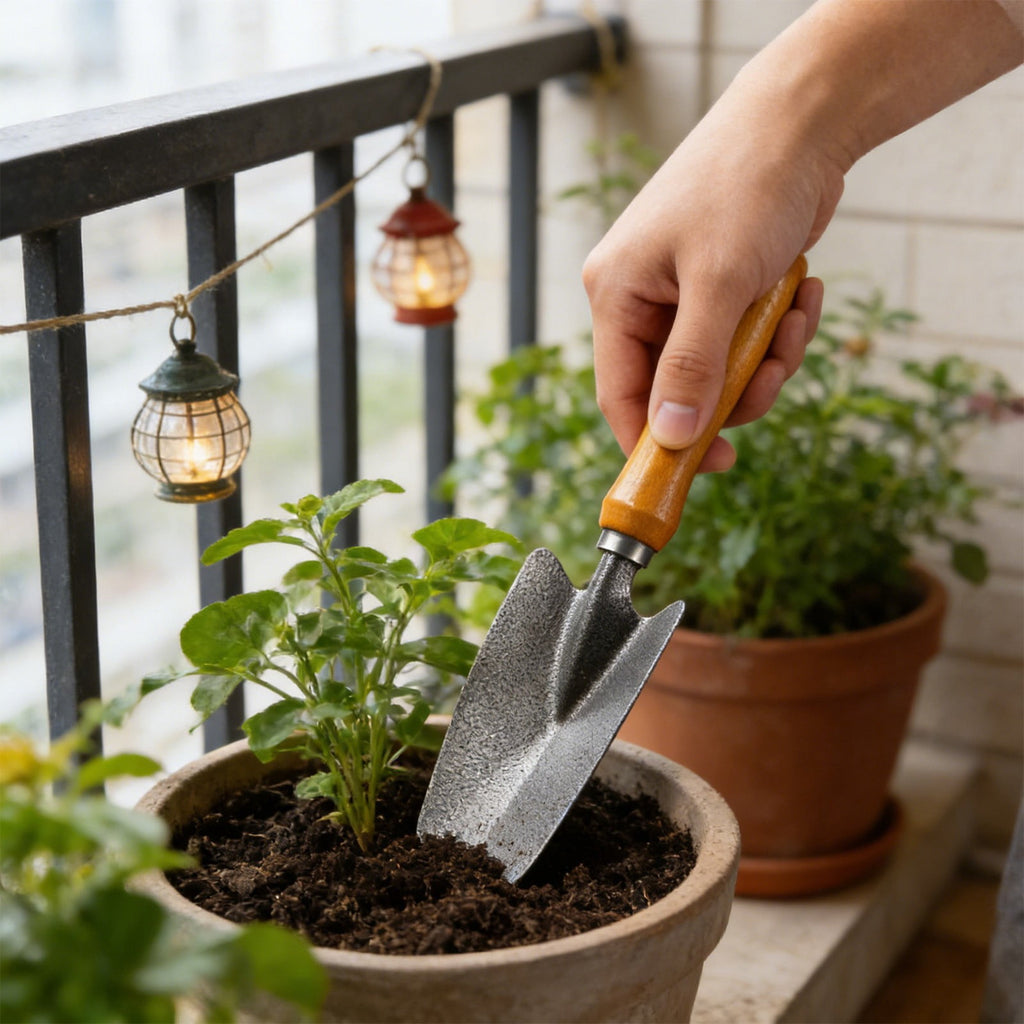 A Trowel Steel Shovel With Wooden le Digging Tool For Planting Flowers Vegetables Potted Plants - Image 4