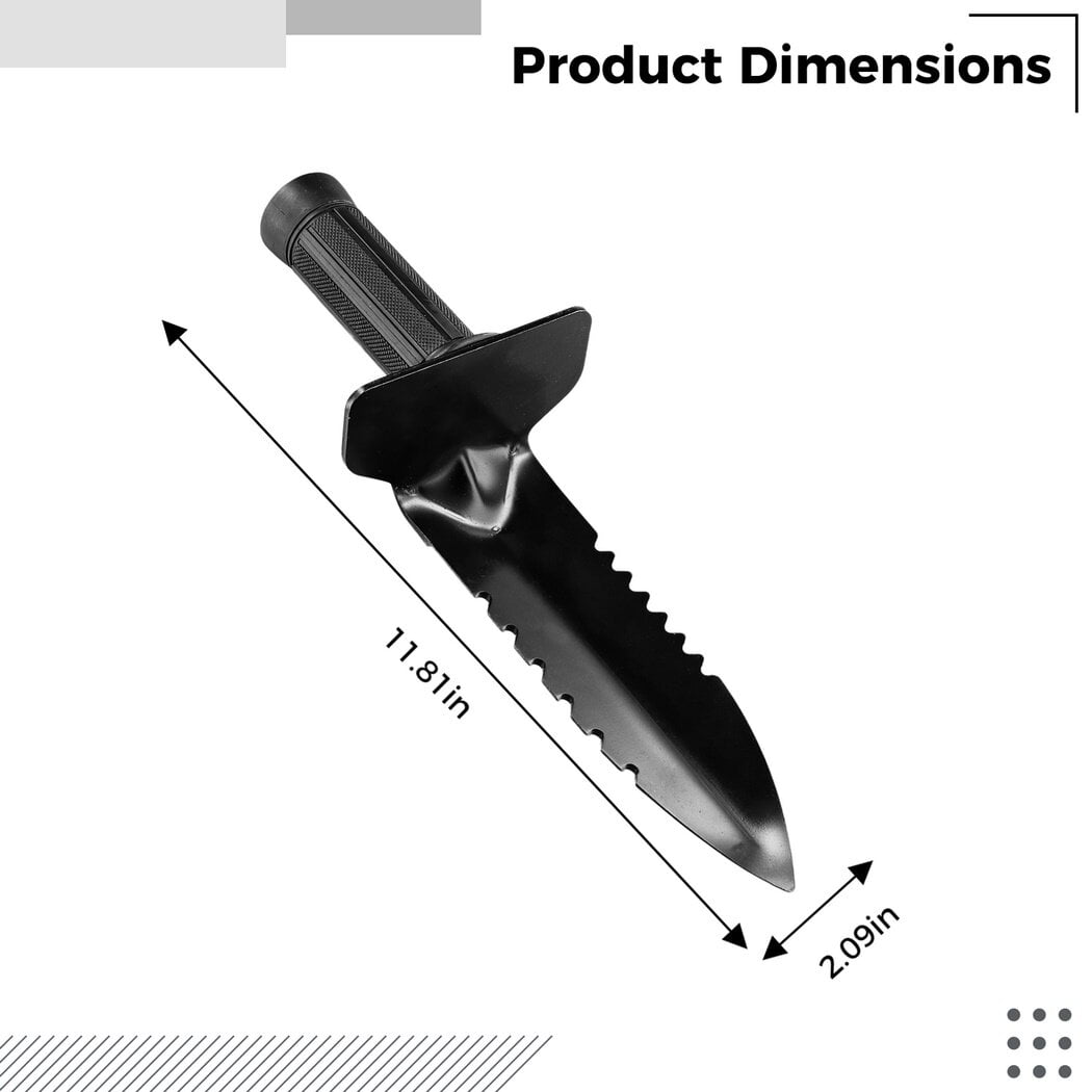 Metal Detector Shovel, Double Serrated Edge Digger with Sheath, Heavy-Duty Garden Trowel, Sturdy Digging Tool for Gardening, Planting, Metal - Image 4