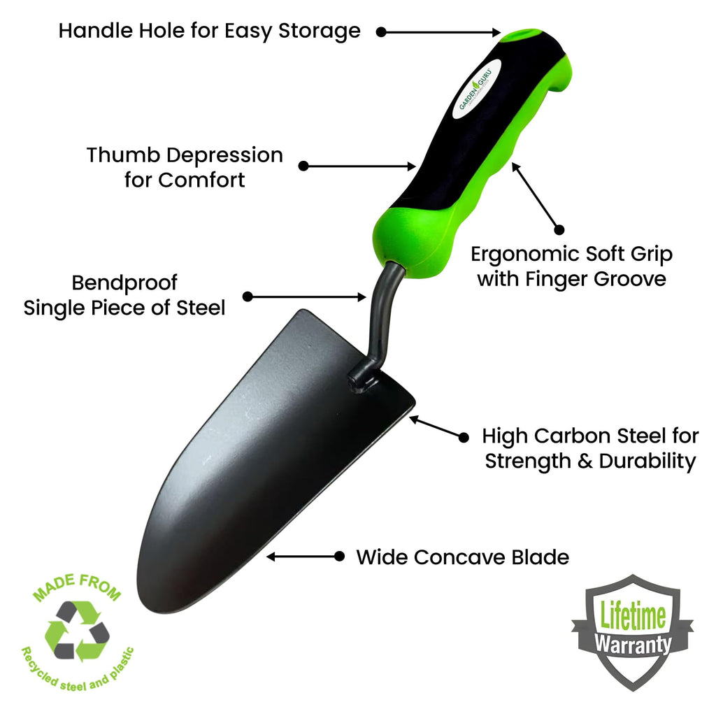Garden Guru Heavy Duty Garden Trowel Hand Shovel for Gardening  Strong Carbon Steel - Rust Resistant  Ergonomic Grip  Perfect Trowel Garden - Image 3