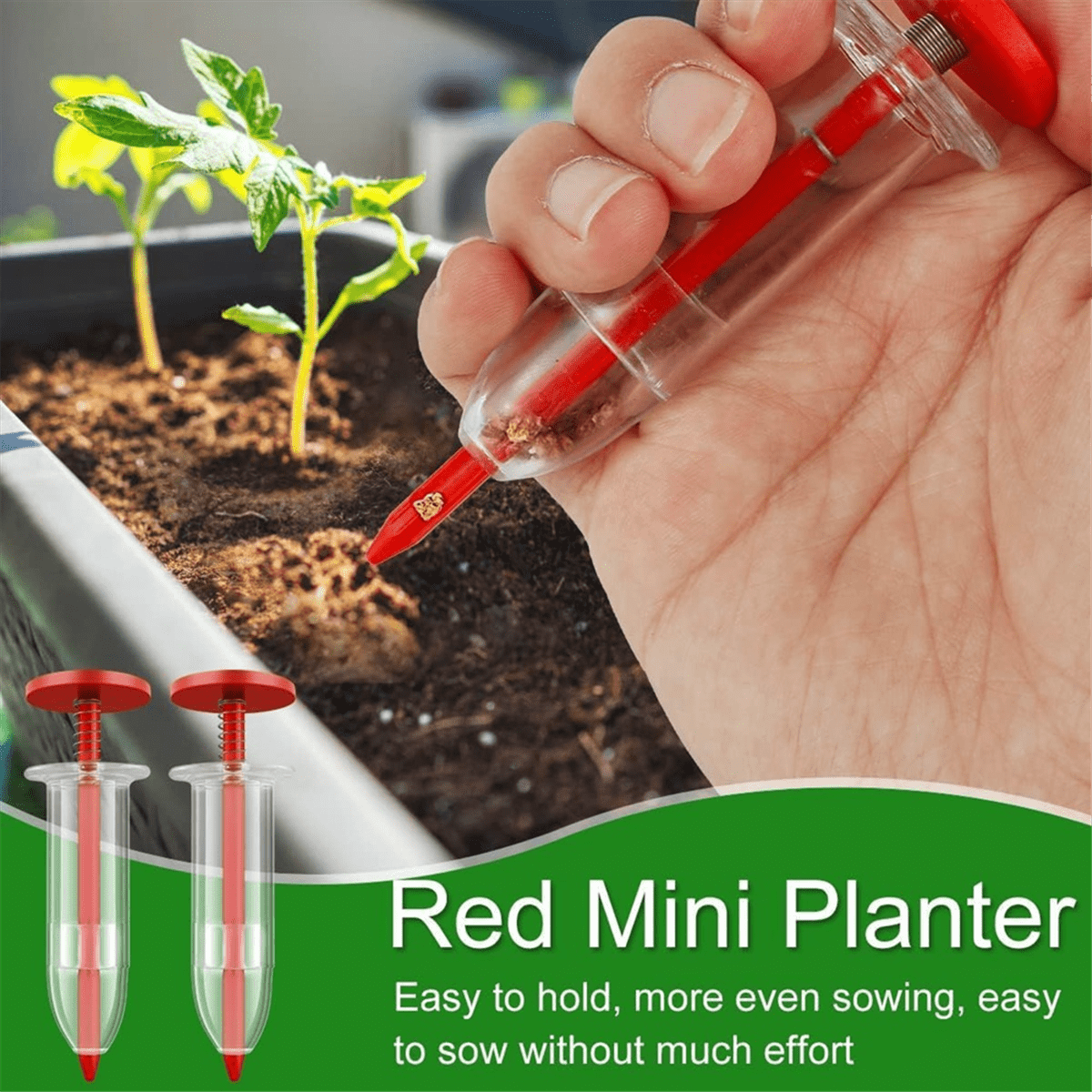 6Pcs Mini Sowing Seed Dispenser, Seed Planter Tool,Handheld Seed Planter,Seed Sower Tool,Hand Seed Spreader,Garden Seed - Image 2