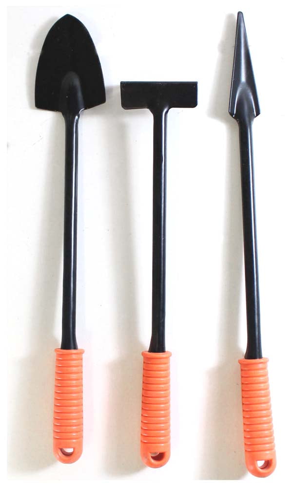 HOMEGARDEN 3 Piece Long Handled Mini Garden Tools Set | 7.5" (19 cm) to 9" (22.8 cm) Steel Tools | Rubber Handles | F... - Image 2