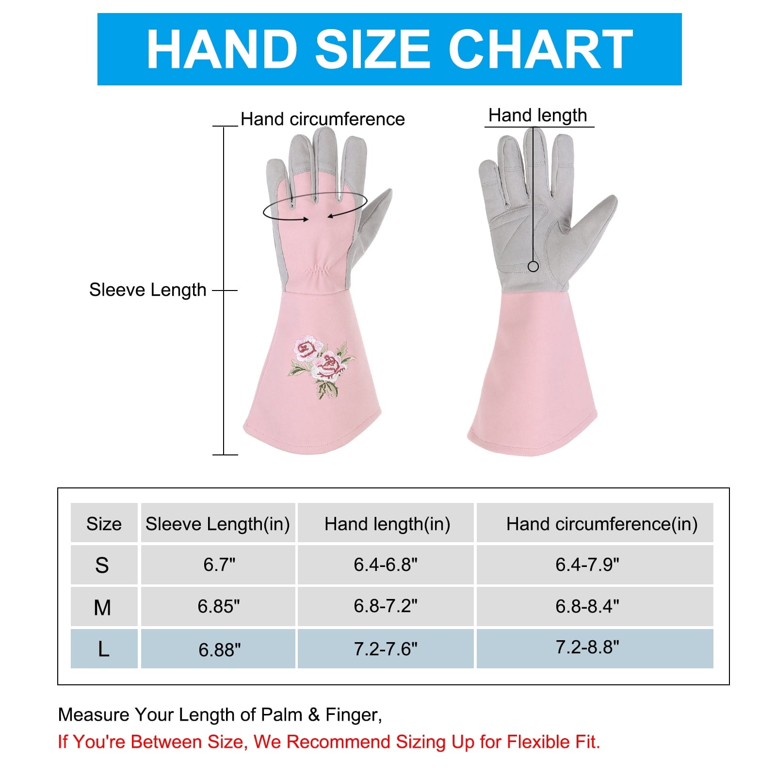 Women Gardening Gloves Thorn Proof, Large Extra Long Leather Garden Gloves Rose Pruning Gloves, Pink - Image 2
