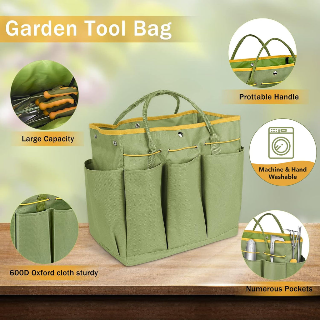 Garden Tool Set, 9 Piece Stainless Steel Rust-Proof Heavy Duty Gardening Tools with Non-Slip Rubber Handle, Durable G... - Image 3
