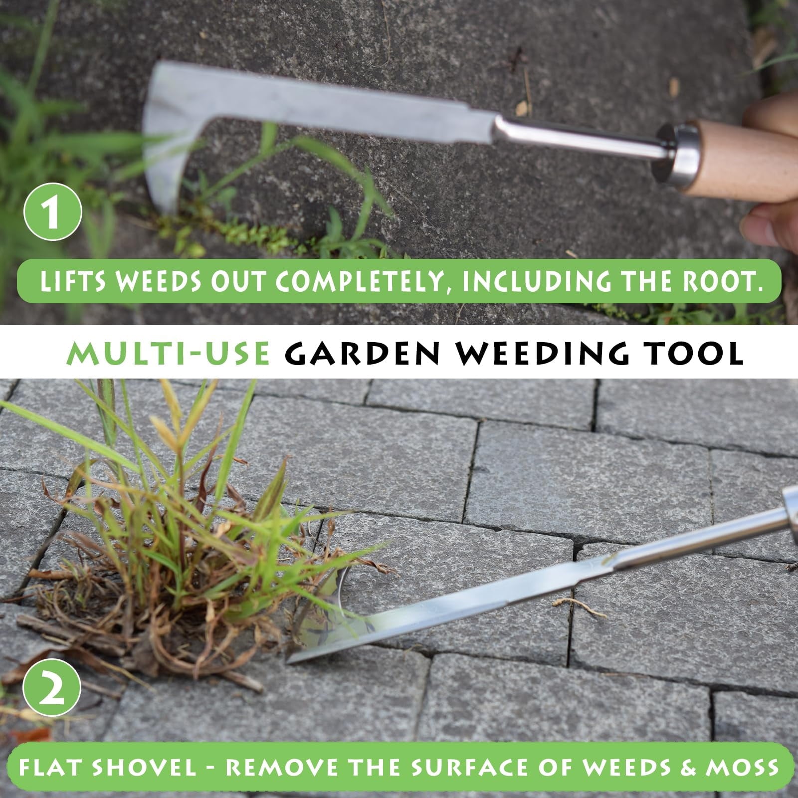 Stainless Steel Weeding Tool | Crevice Weeder & Seedling Transplanter for Garden, Yard - Image 3