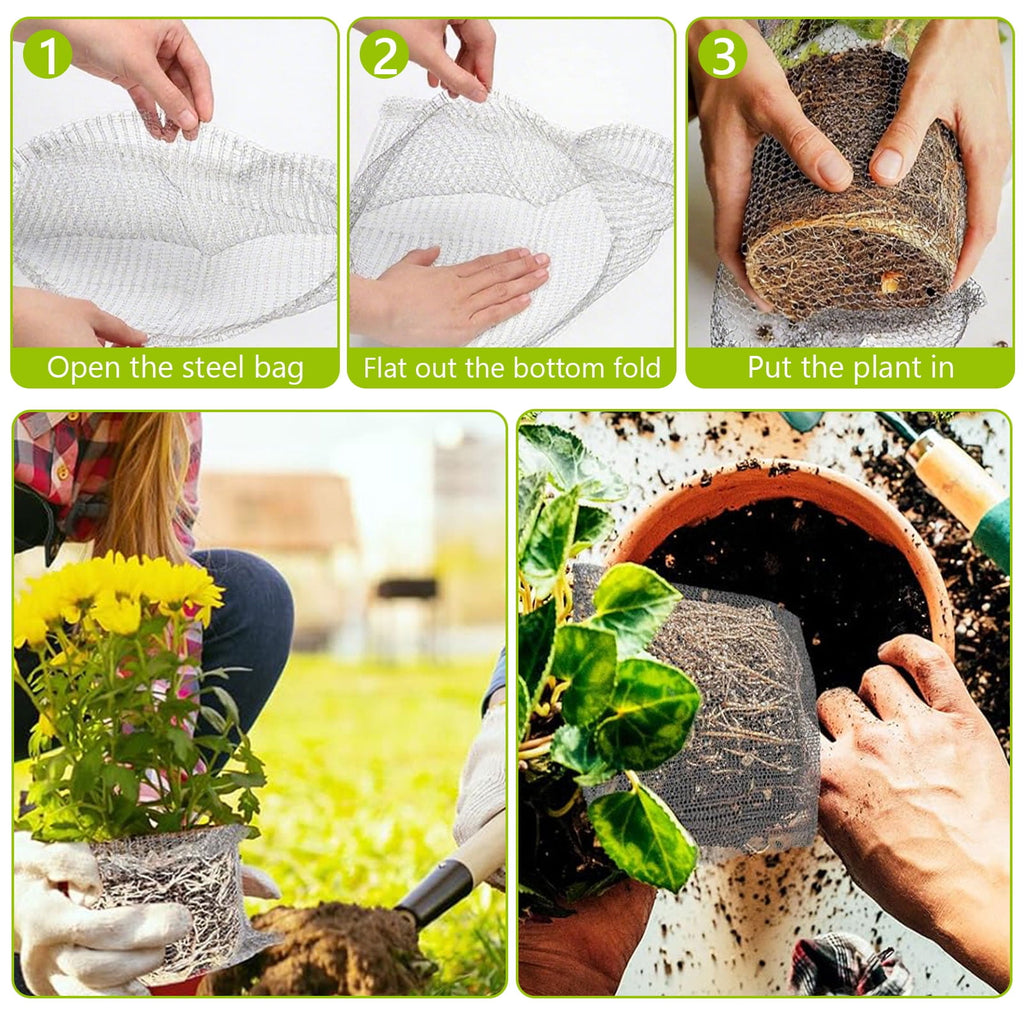 Tripumer 8 Pcs 1 Gallon Stainless Steel Root Guard Baskets  Vole Gopher Plant Protectors for Spring Planting Berries Vegetables - Image 6