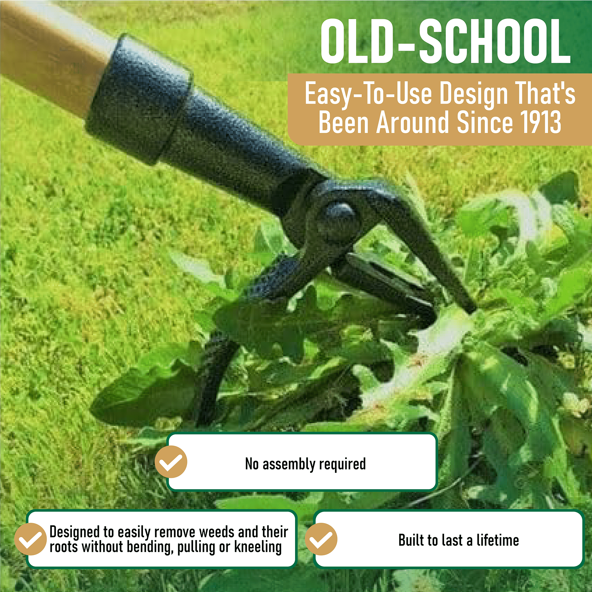 The Original Stand Up Weed Puller Tool With Long Handle - Made With 4-Claw Steel Head Design - Easily Remove Weeds Wi... - Image 6